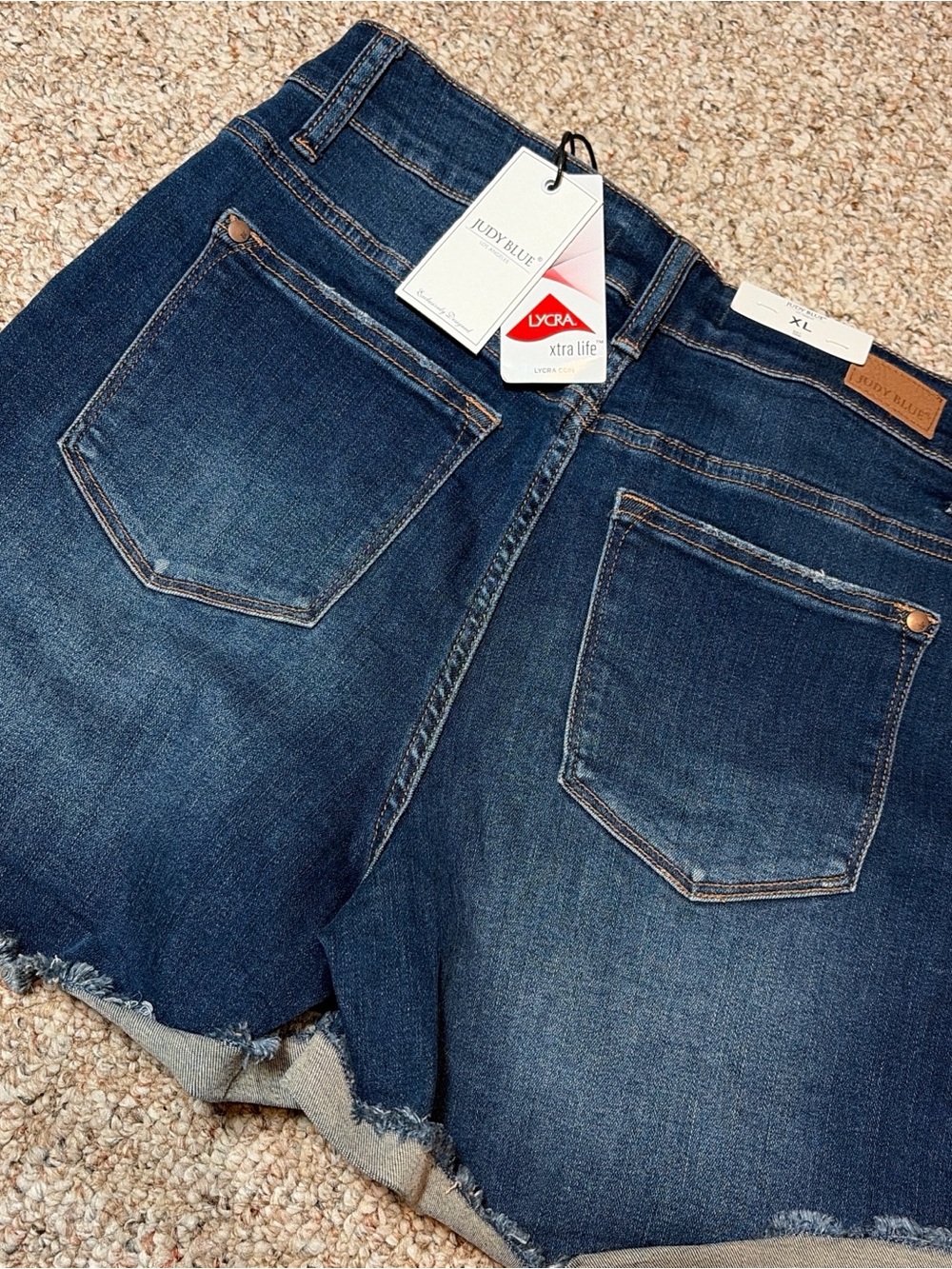 Judy Blue Dark Blue Mid-Rise Denim Shorts with Tags - Picture 2 of 3